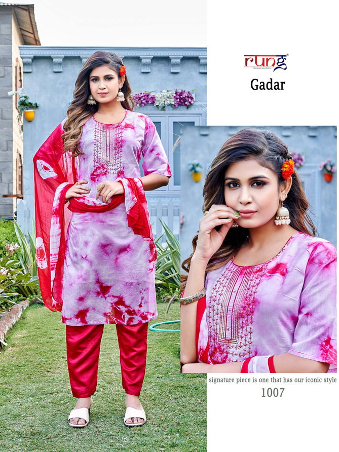 Gadar Rang Silk Fancy Wear Wholesale Printed Suits Catalog